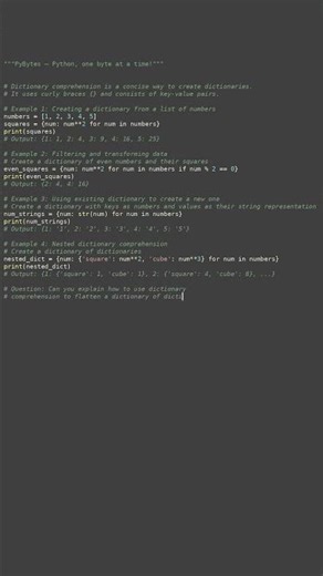 dictionary comprehension #python #showcase