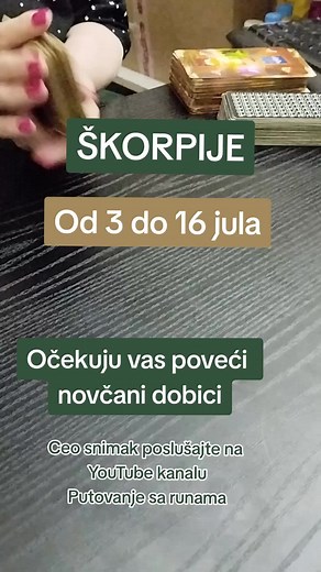 Škorpije od 3 do 16 jula! Očekuju vas poveći novčani dobici! Ceo snimak poslušajte na YouTube kanalu: Putovanje sa runama! #putovanjesarunama #citanjeruna #horoskopskiznak #gledanjeurune #energy #numerologija #energija #zvezde #tarot #horoskop #rune #škorpije #scorpio #scorpio♏️