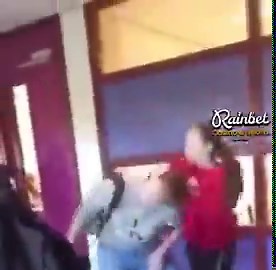 Does the male student have the right to defend himself from attack against the female student who is hitting him?