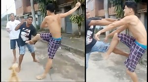 Dude Gets Taken Down With Multiple Leg Sweeps During A Fight!