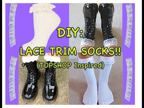 How to: DIY Lace Trim Socks!!! (Topshop Inspired)