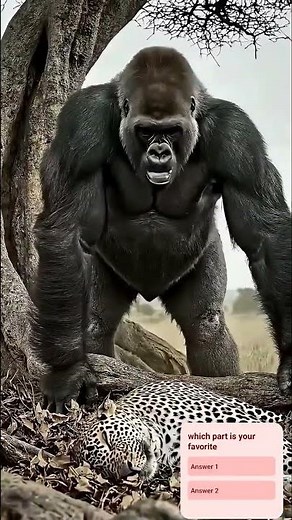 Black Mamba Bites Jaguar 🐆 But Gorilla Calls African Warrior for Help!#shorts