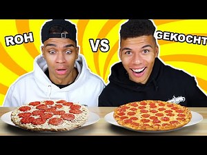 ROHES ESSEN VS GEKOCHTES ESSEN CHALLENGE !!! | Kelvin und Marvin