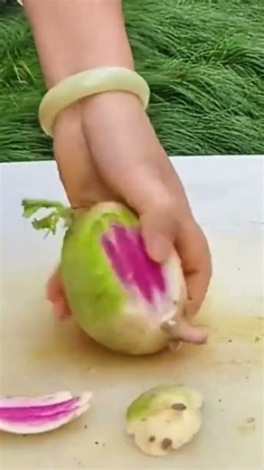 This is the fruit being cut using a fairly sharp cutting tool easily.