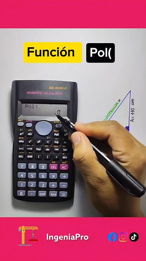 ✅Función POL , para calcular la hipotenusa y el ángulo 😱 . . . #Calculadora #calculadoracientifica #ingenieria #trigonometria #pitagoras #viralreelsシ #mexico #chile #EEUU | IngeniaPro