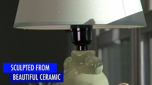 Watch Light Green Ceramic Frog Design Table Desk Lamp on Amazon Live