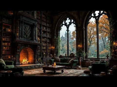 🍂 Autumn Echoes in the Ancient Hall ✨ Cozy Castle Ambience for Sleep, Study & Relaxation