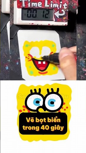 Speed ​​Drawing Challenge #40: Draw a sponge in 40 seconds