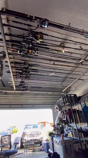 DIY Rod Holder for Garage Organization