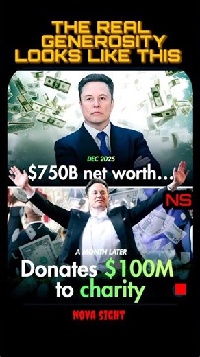 $750 Billions wealth vs $100 millions donations🙏🤯❣️!