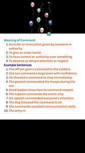Meaning of command with example sentences | English Learning