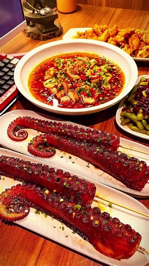 Giant Octopus is tonight's dish 🐙🐙😋 #Cooking #cookingathometiktoktv #food #octopus #asmr #fypシ゚viral #foryou