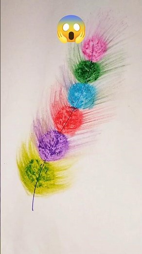 🎨Use Crayon Colours to draw a colourful feather,🪶 simple and beautiful #shorts #diy #painting