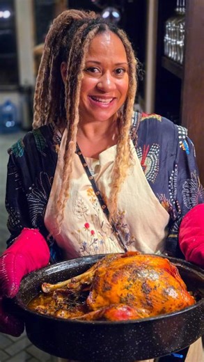 Tracie Thoms on Instagram: "I DID IT! I made @chefkccardwell PROUD!!! I’m CRYING!! We’ve made great turkeys before over the past couple years, with all different techniques (cheesecloth, spatchcocks, etc) but I REALLY wanted to go back to basics and make the juiciest, most tender turkey possible this year. He prepped it the night before and I fired it on the day cuz he was with a client. And I think I did it! Meat fell right off the bone! No knife required! WOOHOOO!!!! This is a repost of his re