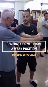 Generate Power from a weak position - Internal Wing Chun This is a very hard position to generate force from. We begin to study these difficult positions in Wing Chun's 3rd empty hand form Biu Gee. Have a look at the subtlety of internal movements within Grandmaster Chu Shong Tin's body and the immediate effect it has on us as he projects it out… Watch the explanation here on YouTube https://youtu.be/fhzgsM_GTzI #chushongtin #chushongtinmethod #chushongtinwingchun #wingchun #wingchunmaster #wing