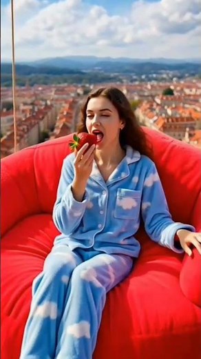 Flying on a Strawberry #flying #banana #funny #viral #viral #kidsvideo #strawberry #wateensoun