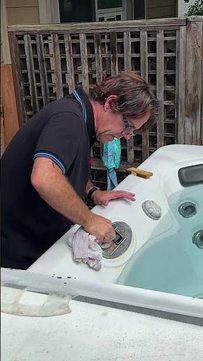 How to Replace a Hot Tub Topside Panel Sticker #shorts