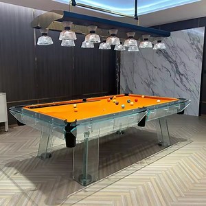 [Hot Item] Italian Light Luxury Crystal Glass Pool Table for Indoor and Outdoor
