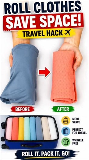 Roll Clothes to Save Space!