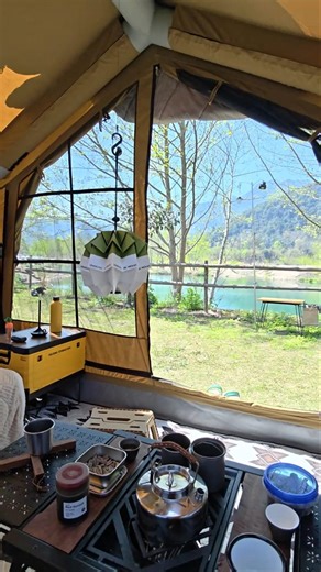 POV: Waking up in a Camping Paradise 🏞️☕️