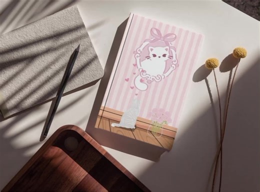 Cozy, aesthetic cat notebook - 200 lined pages , cream paper , hardcover 🐾 Perfect for quick notes, journaling & cute ideas! Available on amazon : search cozy cat notebook by Mystique Pages ✨#cat notebook, aesthetic notebooks , cat Stationary #studytok