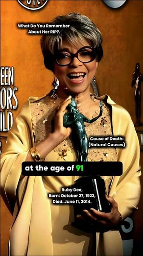 RIP Ruby Dee (1922-2014): Legendary Actress and Activist Forever Remembered #rip #rubydee #legend