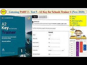 A2 KEY for Schools Trainer 1 - Listening Part 2 - Test 5 (Transcript + Key)