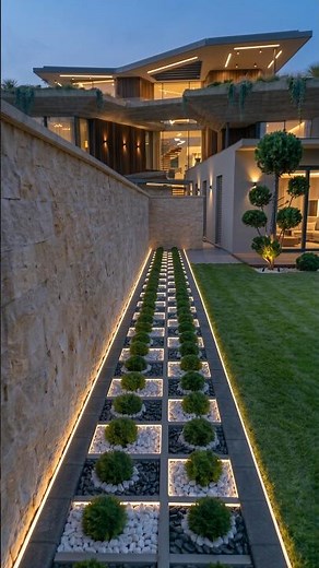 He Built a Lighted Garden Path With Plants and Pebbles
