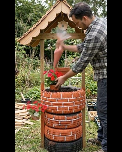 How to Turn Old Tires into a Beautiful Flower Garden🏡🥀🌲