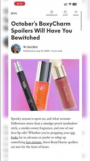 *OFFICIAL SPOILERS* OCTOBER 2025 IPSY GLAM BAG & BOXYCHARM • Sneak Peeks