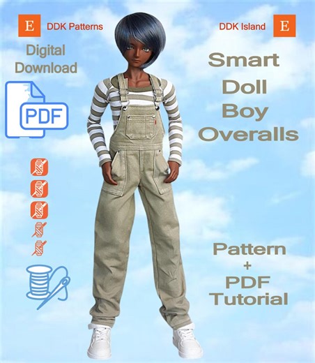 Smart Doll Boy Overalls Pattern – Digital Sewing Pattern - Etsy