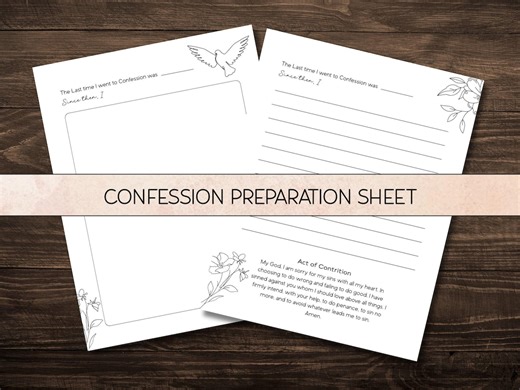 Printable Confession Preparation Sheet, Convenient Catholic Examen Printable, Clean Act of Contrition Prayer Sheet, Digital Reconciliation - Etsy UK