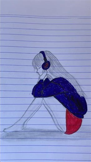 Step by step Sad girl drawing tutorial #drawingtutorial #howtodraw #sadgirl #easydrawing #viral