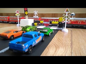 Centy Indian Passenger Model Train | Rajdhani Exp at Level Crossing