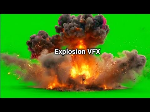 Big Blast Explosion VFX Green Screen - Chroma key HD stock video footage