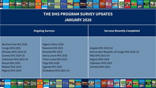We proudly announce the continuation and revitalization of The Demographic and Health Surveys (DHS) Program! Our mission remains steadfast: to deliver high-quality, accessible, and actionable data that inform health and development efforts locally and globally. New surveys are underway, collecting population-based demographic, health, and nutrition data that are comparable across countries and over time. New datasets are available for free, as always, to researchers, programmers, and policymaker
