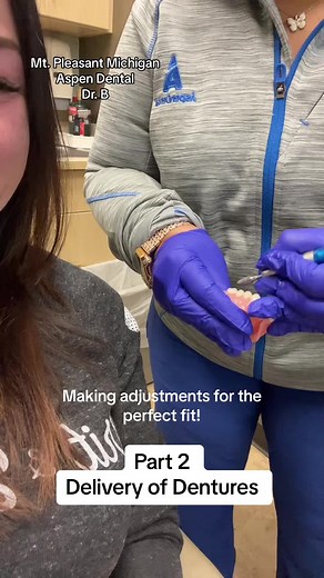 Part 2 | Delivery of Dentures from Aspen Dental in Mt. Pleasant Michigan 🦷 they have been so patient with me. Thank you all so much! @Life at Aspen Dental #toothless #queen #denturegang #denturejourney #smile #new #denture #dental #work #beauty #teeth #thankyoutiktok #best #tooth #watch #watchtillend #dentist