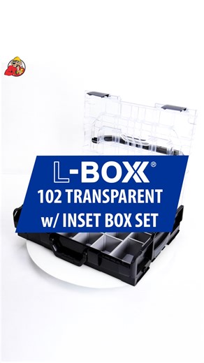 Just as flexible as its bigger brother, the L-BOXX 102 is extremely robust and resilient. The L-BOXX 102 also provides all the equipment features of the proven L-BOXX series. The L-BOXX in all sizes has the incorporated click mechanism and the carrying handle which allows up to 25 kg to be loaded in its own right and up to 40 kg when combined. The transparent lid of the L-BOXX 102 is so constructed that the inset boxes, no matter what the combination, and the small component trays with 5 and 8 r