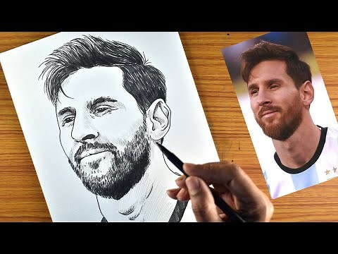 Messi Drawing | Easy Pen Sketch/Drawing of Lionel Messi | How To Draw Lionel Messi - Step By Step