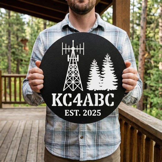 Personalized Ham Radio Call Sign Metal Sign, Custom Amateur Radio Outdoor Decor, Radio Tower Art - Etsy