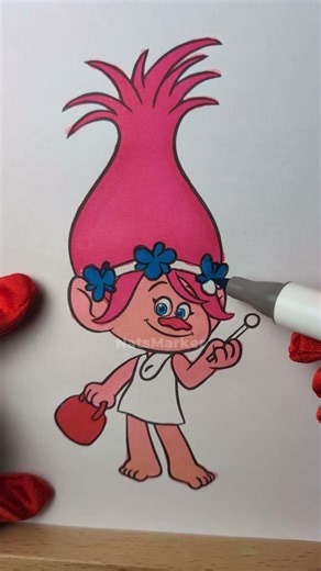 Poppy Troll #asmr #coloring #drawing #relaxing #satisfying #asmrsounds