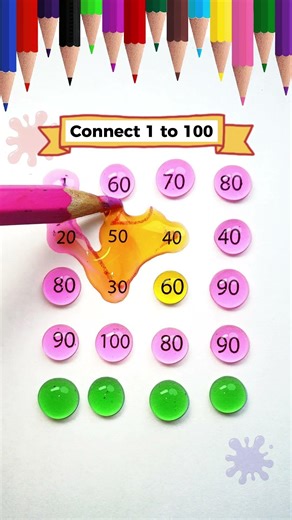 Hãy nối số thứ tự từ 1 đến 100 #maths #games #writing #art #line #drawing