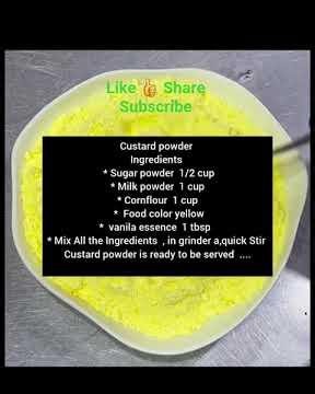 Make Custard Powder At Home For All Types of Dishes#dishes#written #update #custardcream #custard