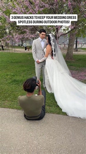 3 GENIUS HACKS TO KEEP YOUR WEDDING DRESS SPOTLESS DURING OUTDOOR PHOTOS!
