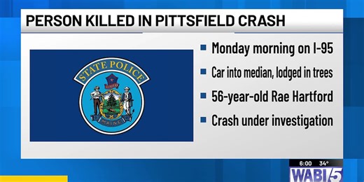 Person killed after crash on I-95 in Pittsfield