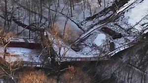 Sky4 flies over Frick Park bridge collapse on Saturday morning