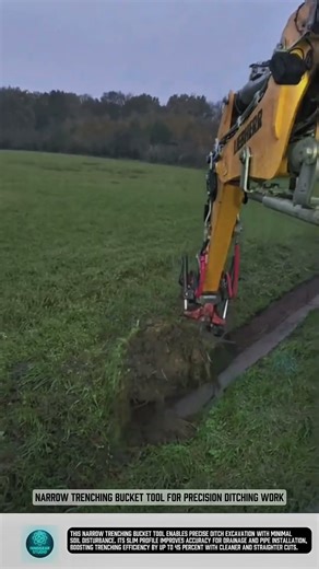 Narrow trenching bucket tool for precision ditching work #tools