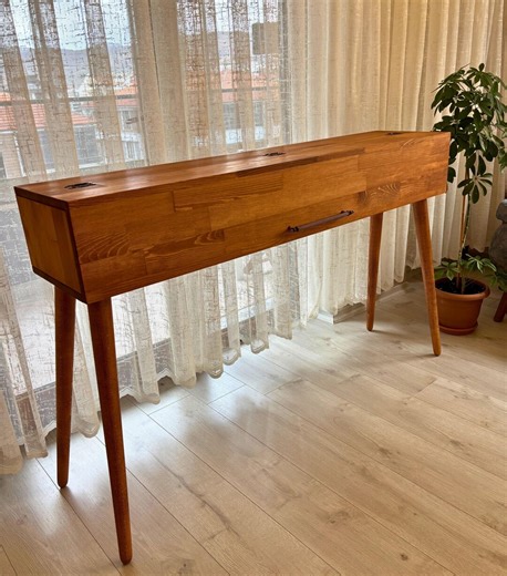 Cherry Large Solid Pine Wood Piano Keyboard Stand , Mid Century Modern Digital Keyboard Table, Kids Piano Table, Living Room Decor - Etsy