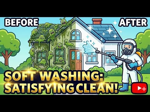 15 Years of Algae DESTROYED by Soft Wash (Extremely Satisfying!)