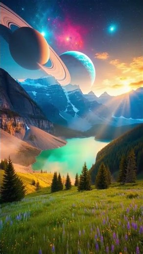 Alien Paradise Valley in 8K | Cinematic Aerial Flyover | Unreal Earth & Cosmic Sky